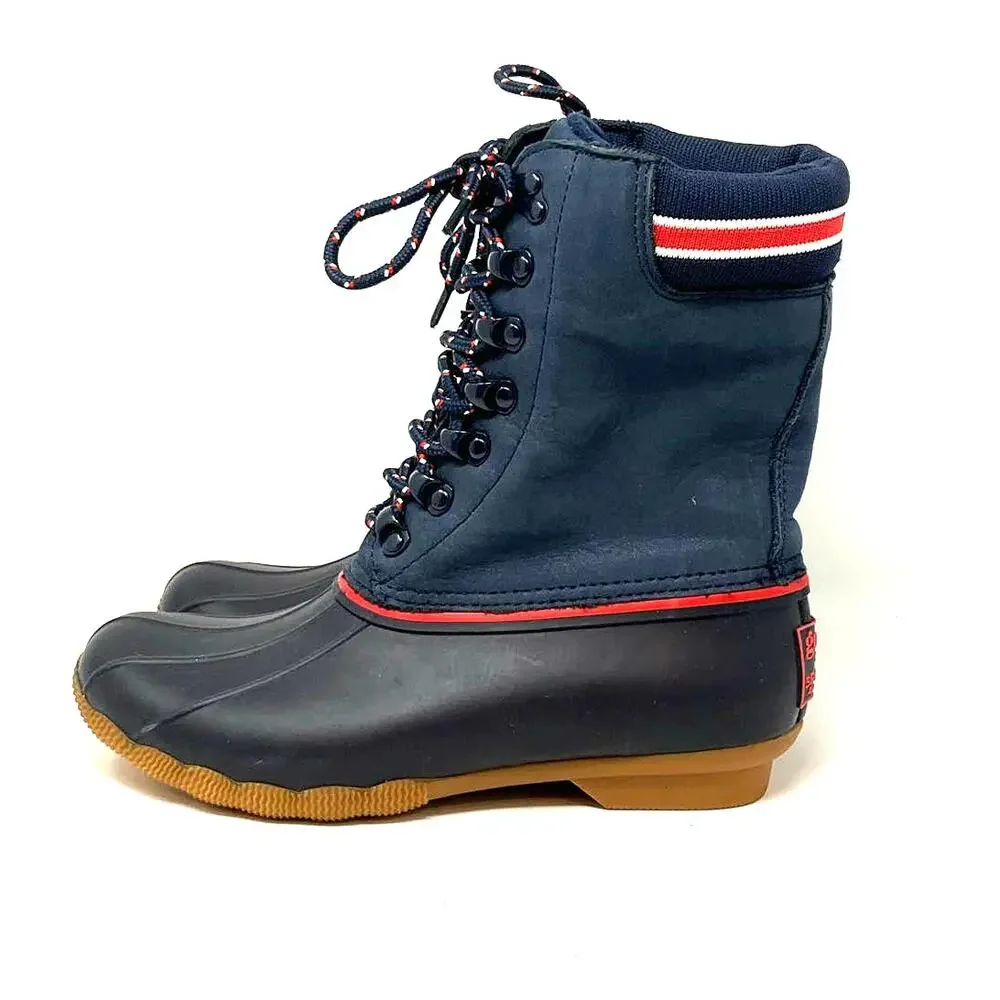 Goop‎ X Sperry Saltwater Limited Edition Blue Rain Boots Women's Size 6M